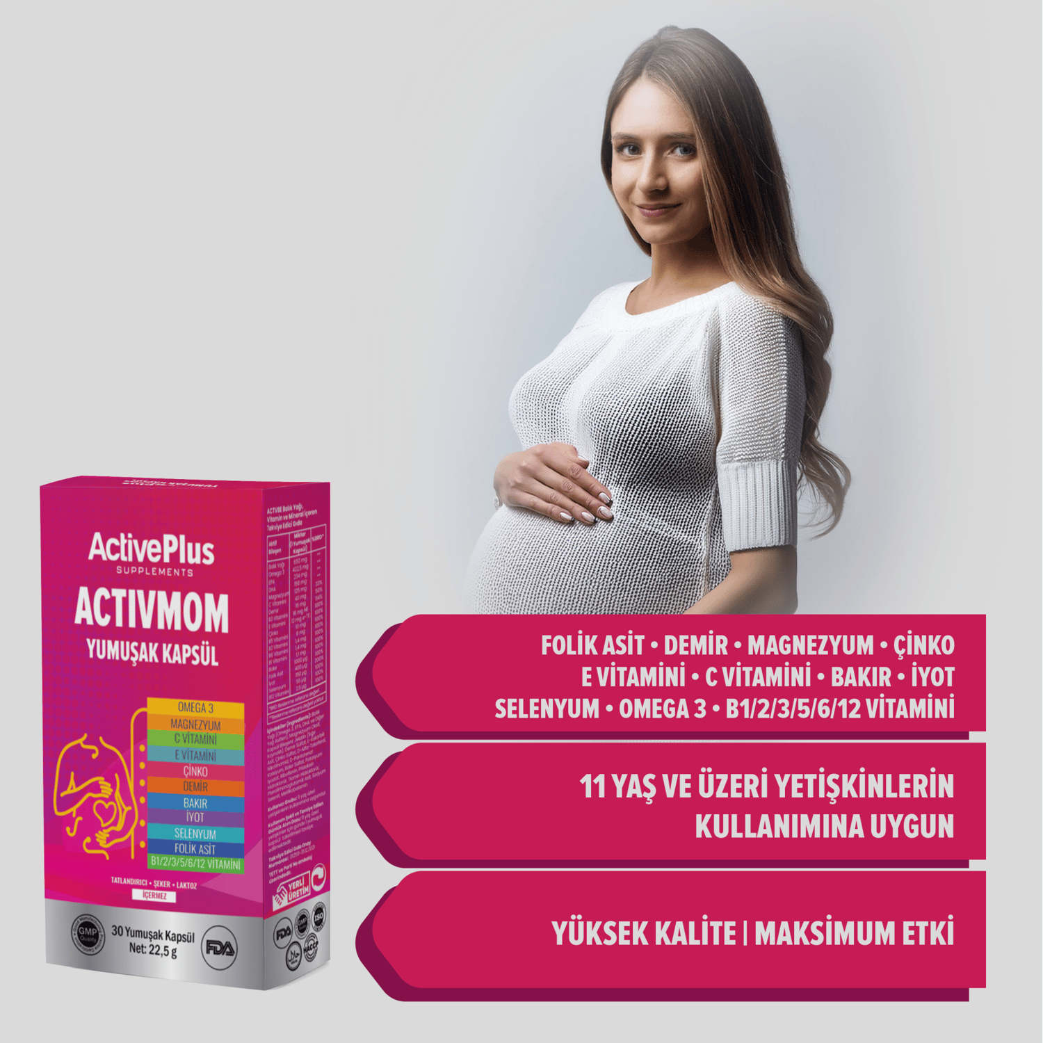 Activmom Softgel Kapsül - Omega-3 & Vitaminler & Mineraller