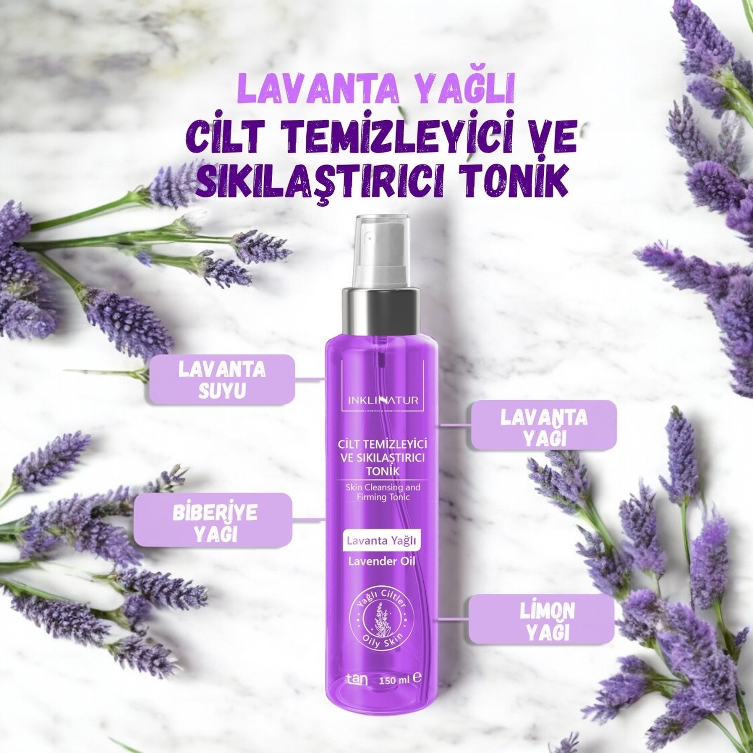 Cilt Temizleyici ve Sıkılaştırıcı Tonik (Lavanta Yağlı)