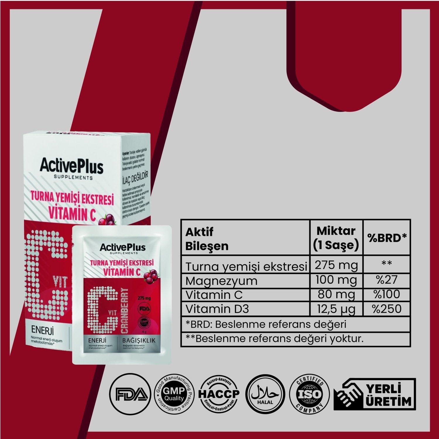 Cranberry & Vitamin C 10 Saşe