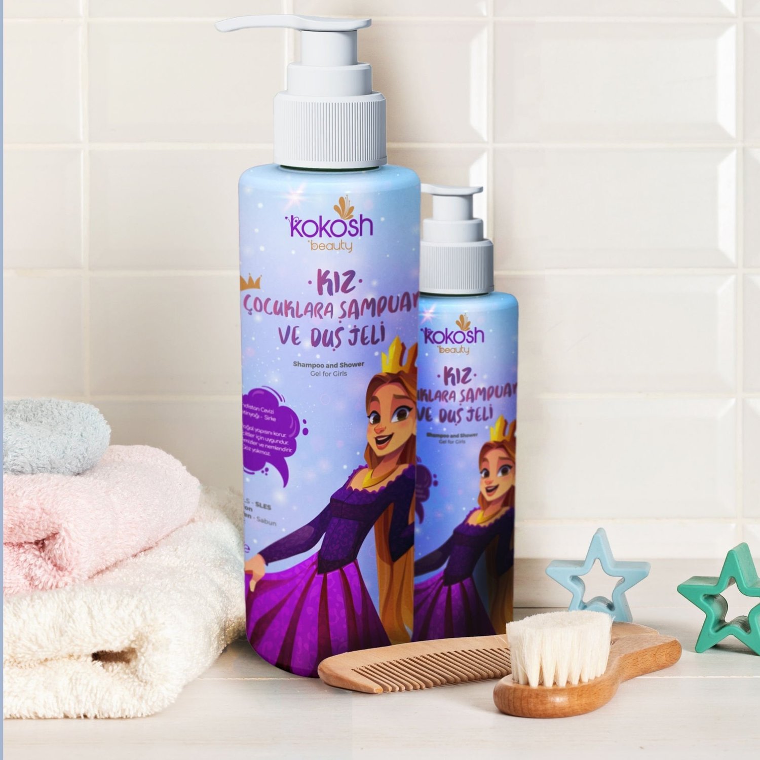 Kız Çocuklar İçin Doğal Şampuan ve Duş Jeli (400 ml)