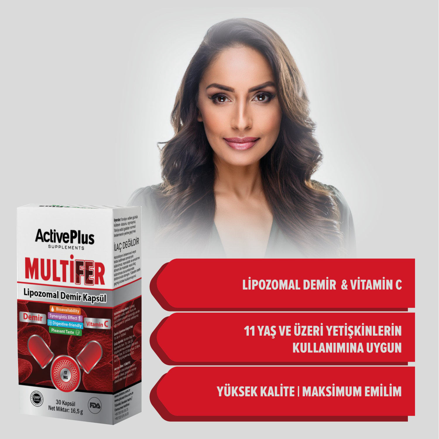 Multifer Lipozomal Demir Kapsül | Lipozomal Demir Bisglisinat & Vitamin C