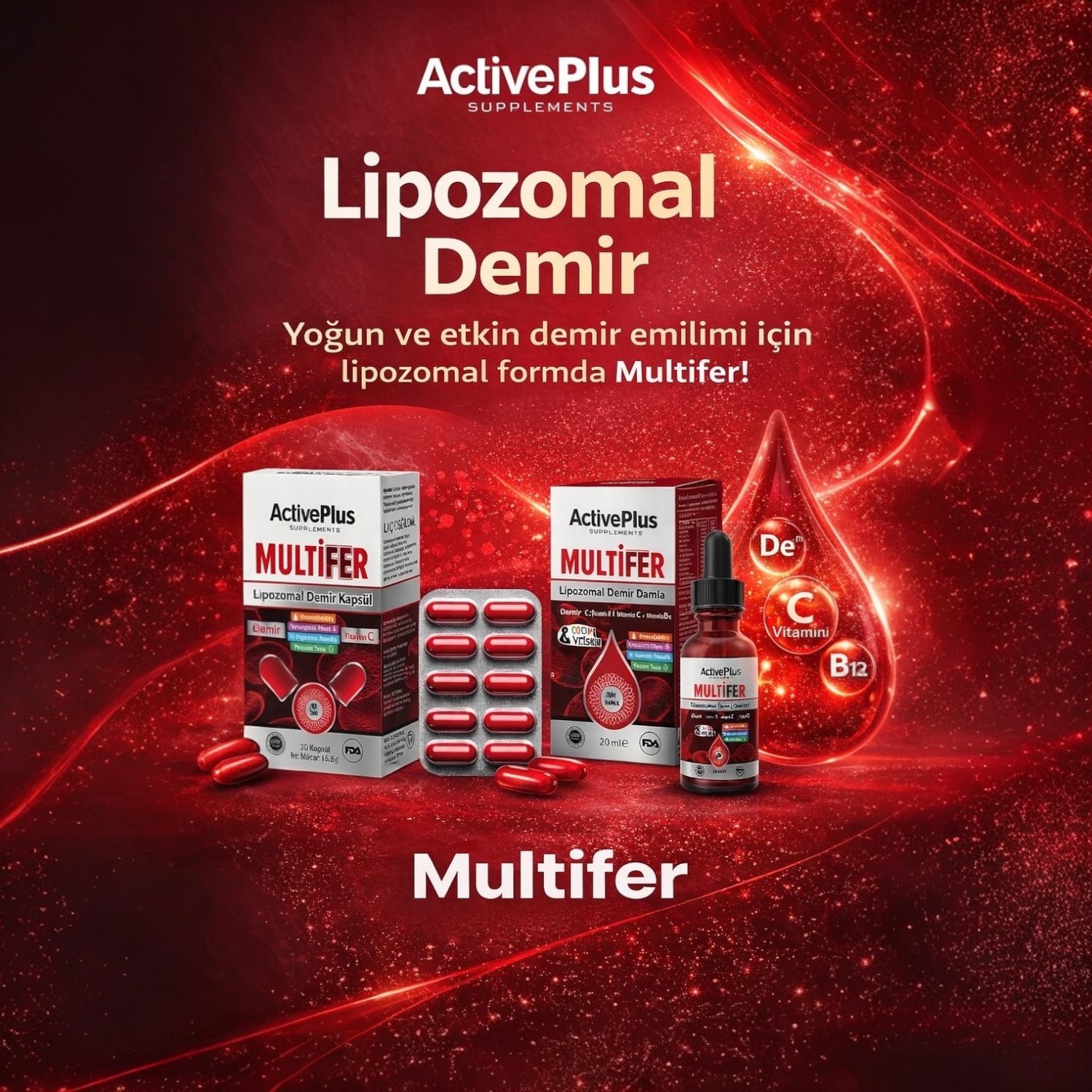Multifer Lipozomal Demir Kapsül | Lipozomal Demir Bisglisinat & Vitamin C