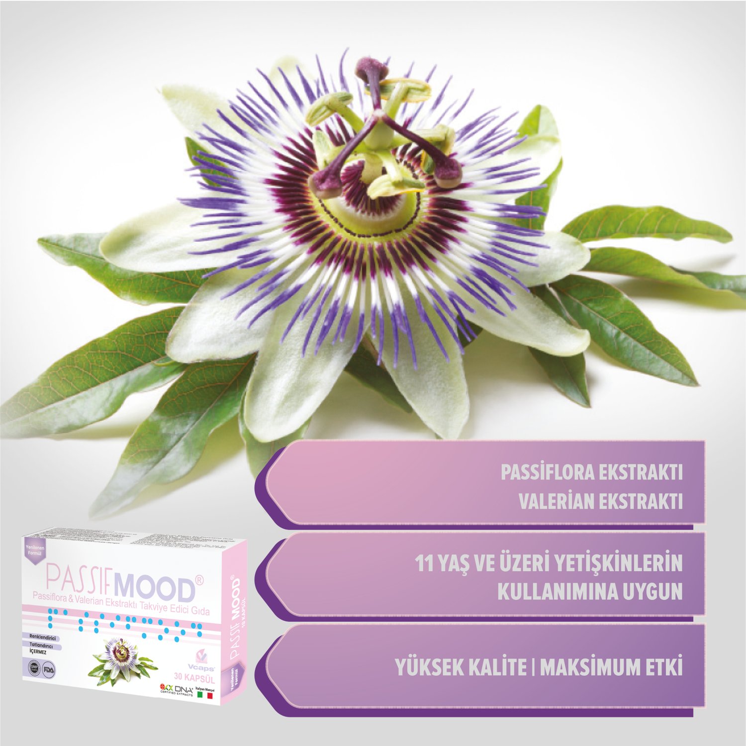 PassifMood Passiflora & Valerian Ekstratlı 30 Kapsül