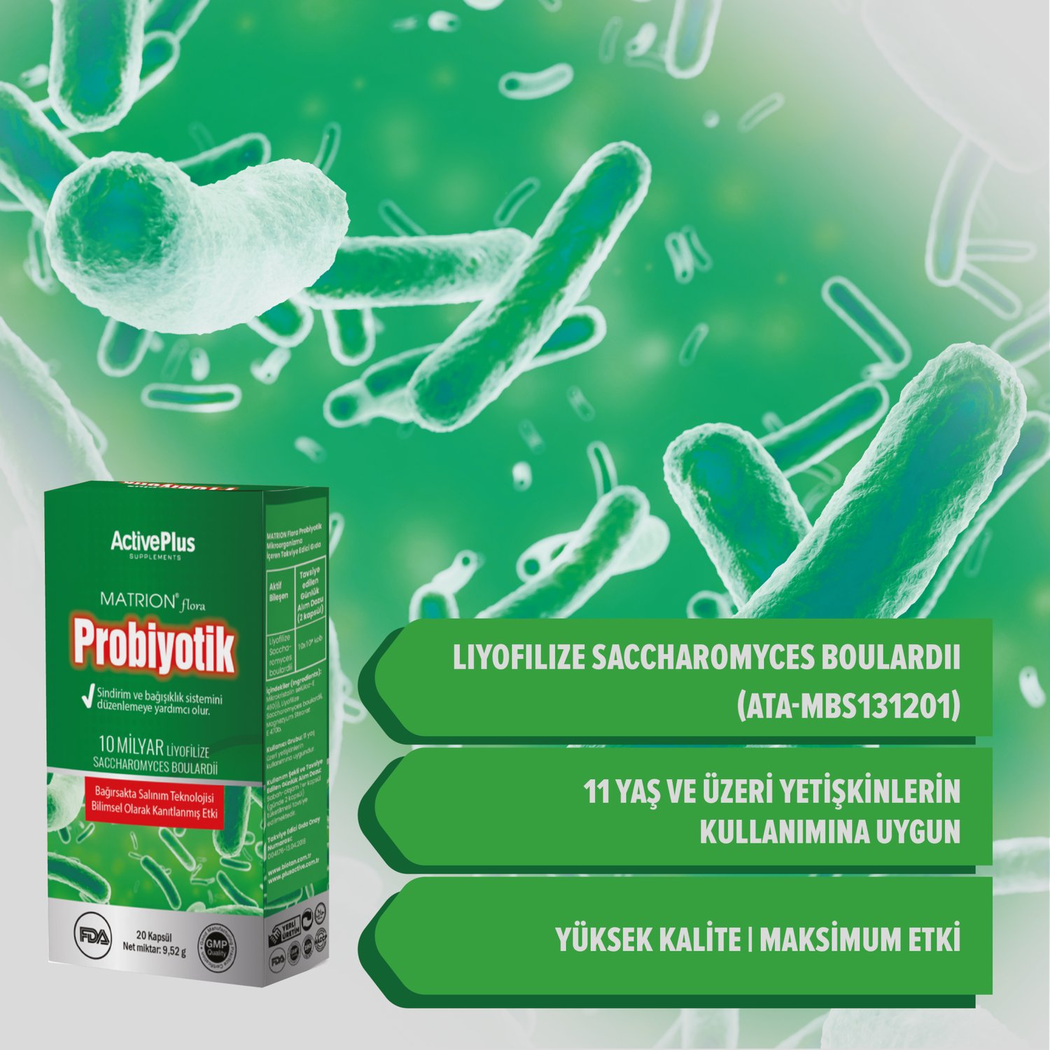 Probiyotik Kapsül - Saccharomyces Boulardii (10 milyar Liyofilize)