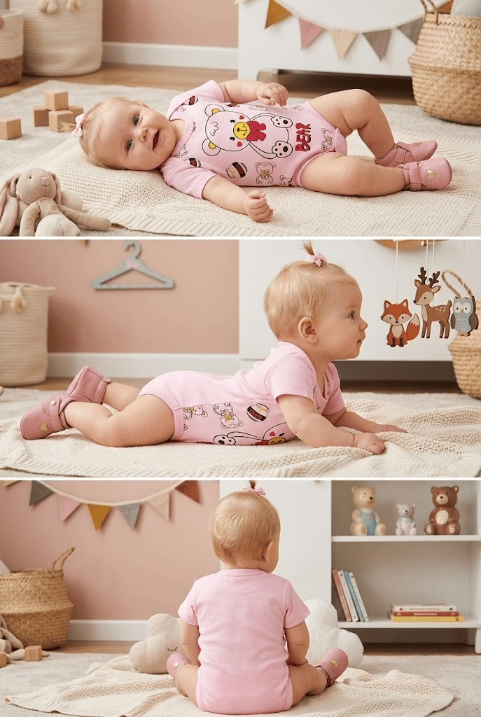 Bebek Ayıcık Baskılı Çıtçıtlı Badi