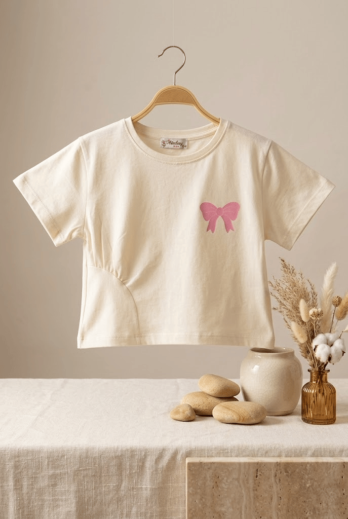 Fiyonk Baskılı Kız Tshirt
