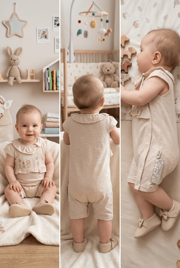 Kız Bebek Nakışlı Tulum