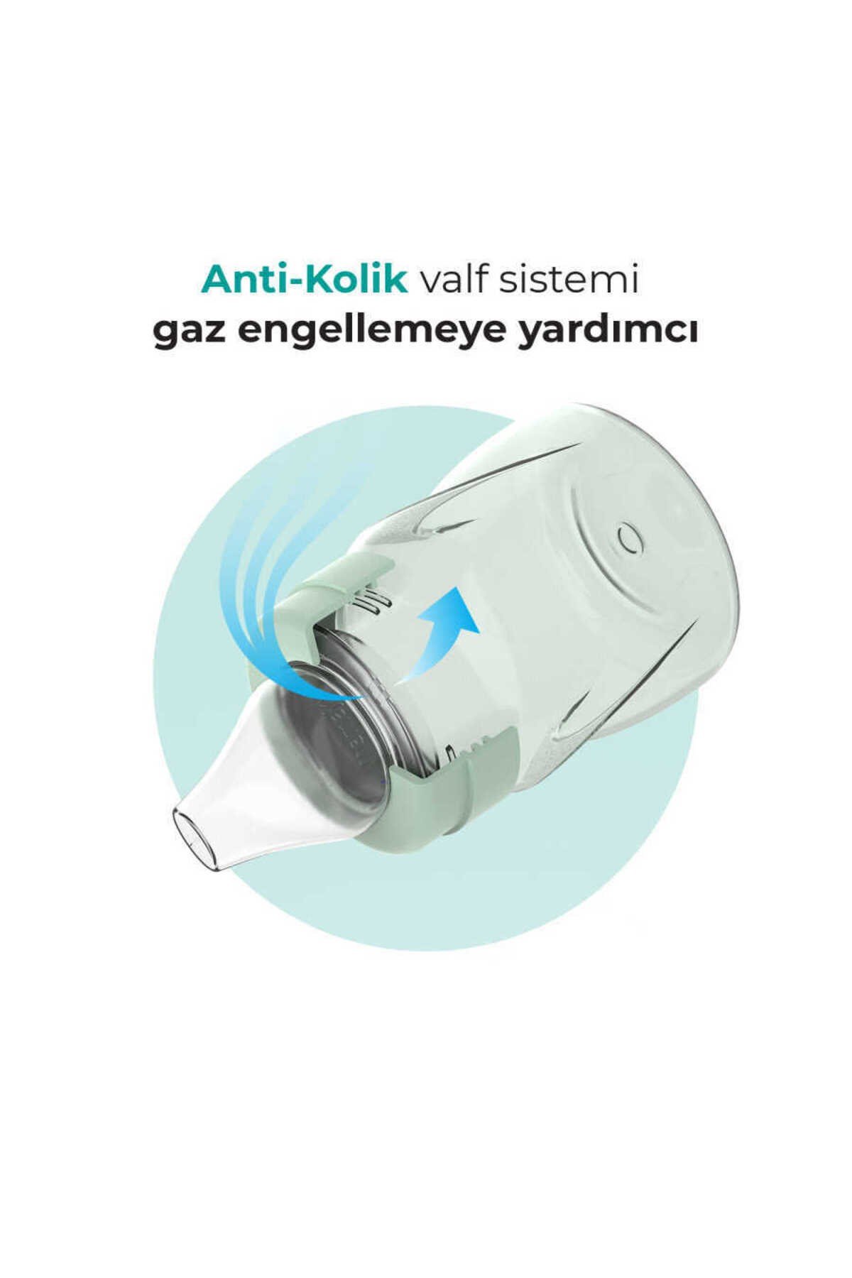 Antikolik Akıtmaz Alıştırma Bardağı 160 ml Powder Green, 6 Ay+