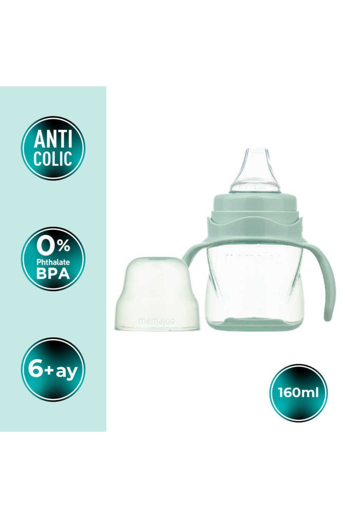 Antikolik Akıtmaz Alıştırma Bardağı 160 ml Powder Green, 6 Ay+