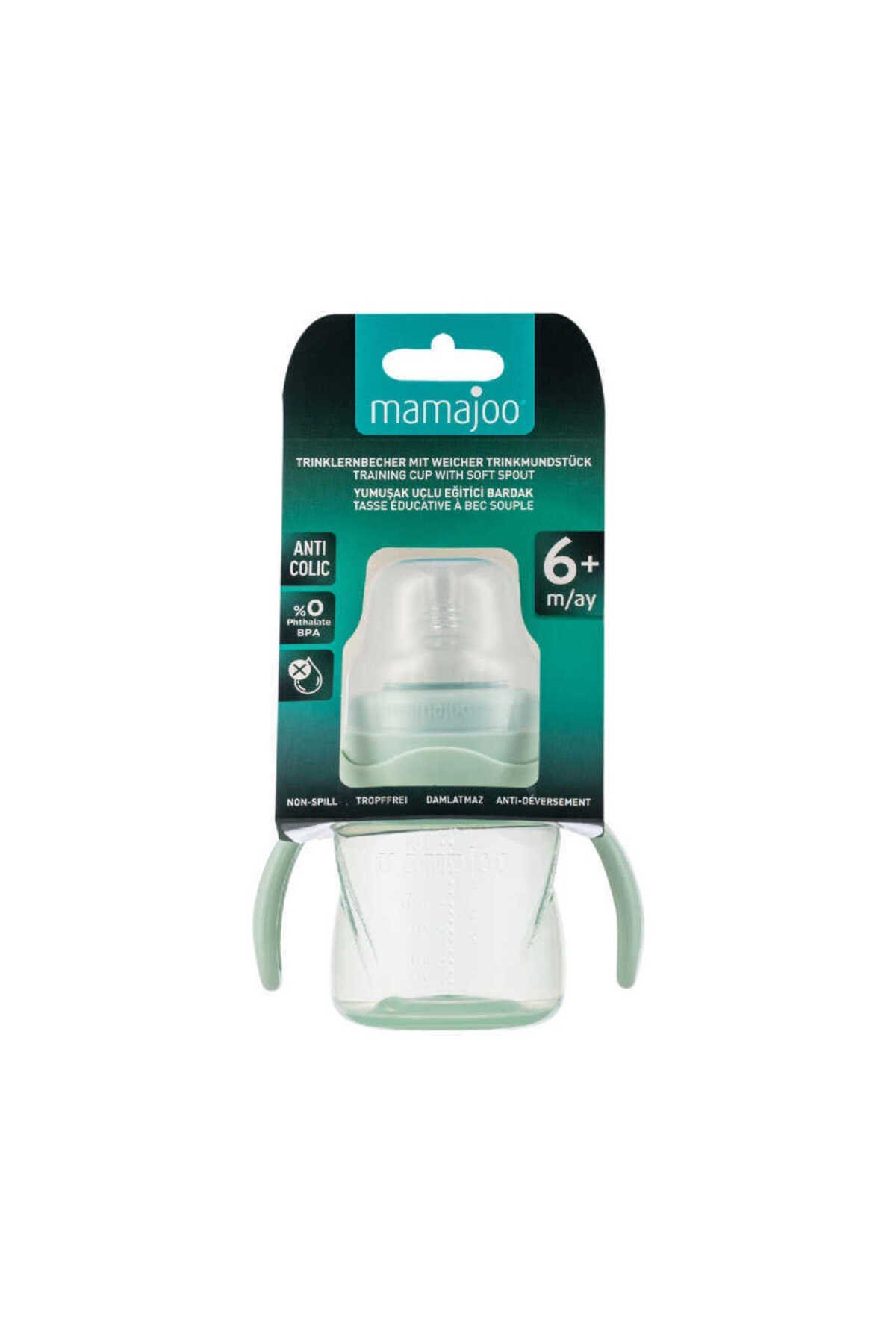 Antikolik Akıtmaz Alıştırma Bardağı 160 ml Powder Green, 6 Ay+