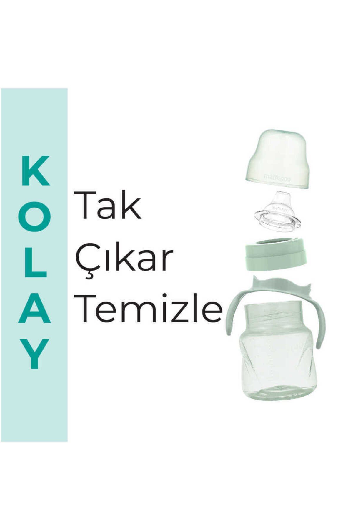 Antikolik Akıtmaz Alıştırma Bardağı 160 ml Powder Green, 6 Ay+