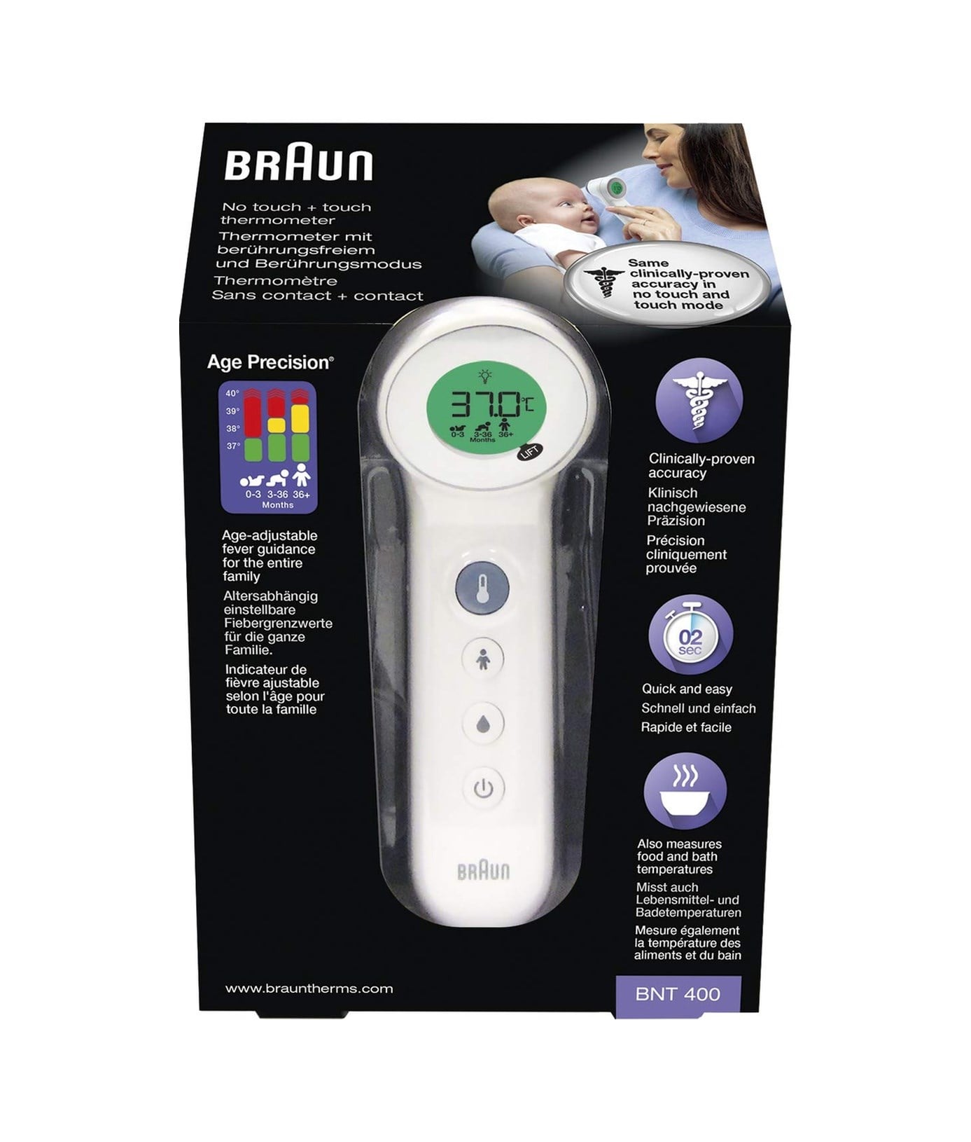 Braun Temassız + Dokunmatik Alın Termometresi - BNT400