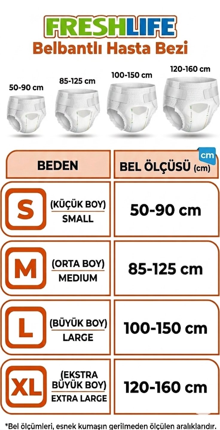 Freshlife Belbantlı Xlarge Ekstra Büyük Boy Hasta Bezi 90 Adet 3x30 Paket XL