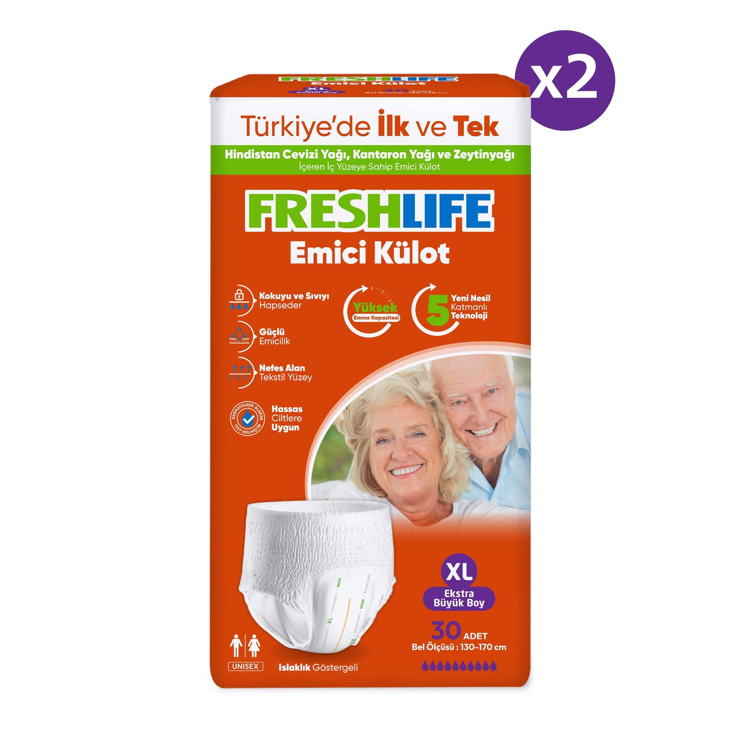 Freshlife Emici Külot Hasta Bezi XL 2 x 30'lu