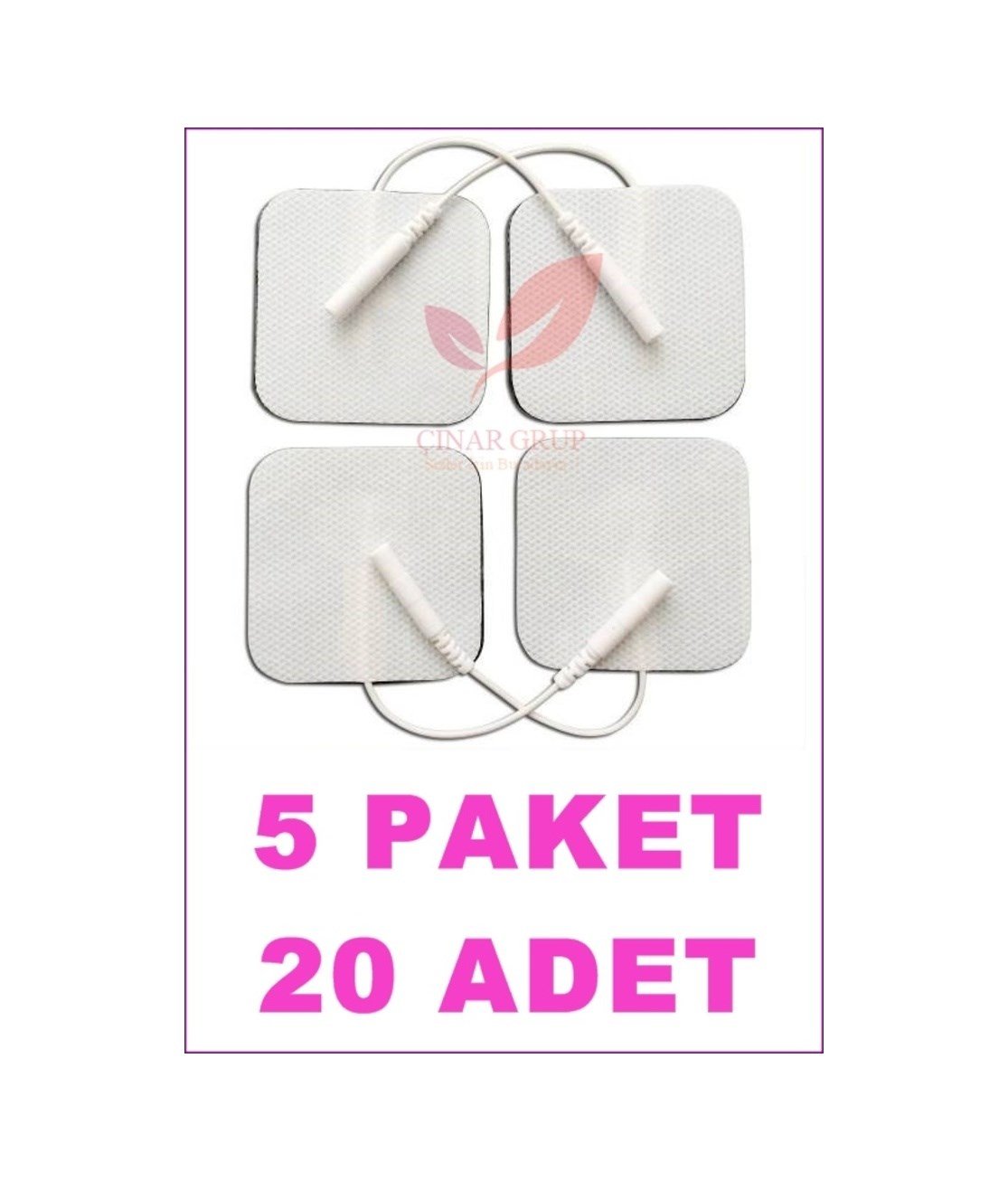 Kablolu/Soketli Tens Pedi. Elektrodu 5Cm X 5Cm 5 Paket 20 Adet