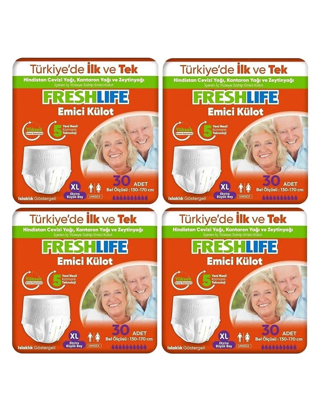 Netkal Freshlife Külot Xlarge Hasta Bezi 4 Paket 120 Adet