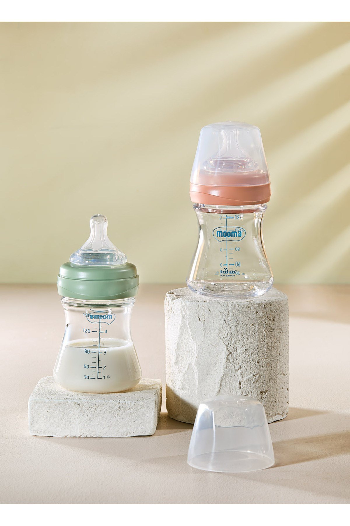 Neutra Doğal Tepkili Antikolik Tritan Biberon 150 ml 0-6 Ay (Yavaş Akış) - Mercan