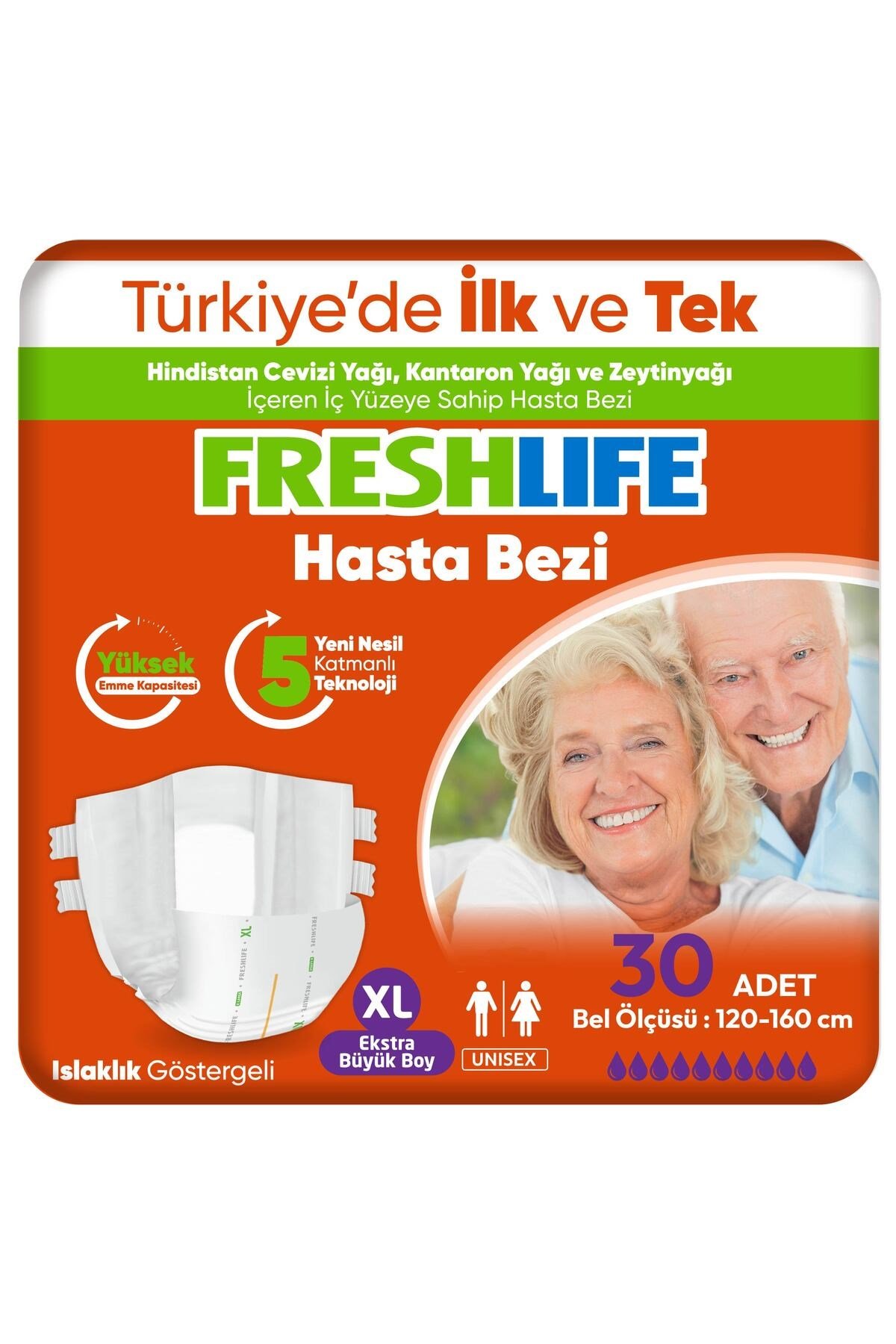 Xlarge Bel Bantlı Yetişkin Hasta Bezi 30 Adet