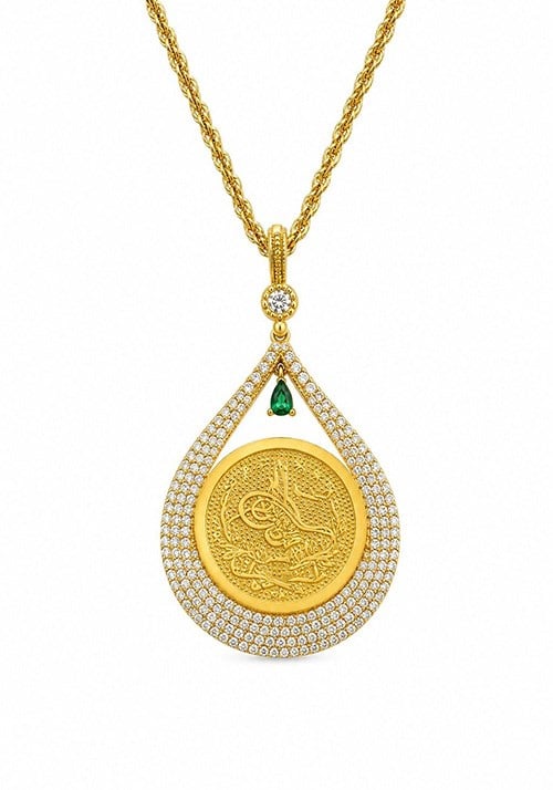 14 Ayar Hanedan Mührü Altın Kolye