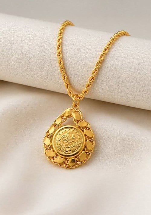 14 Ayar Osmanlı Tuğrası Sultan Madalyon Altın Kolye