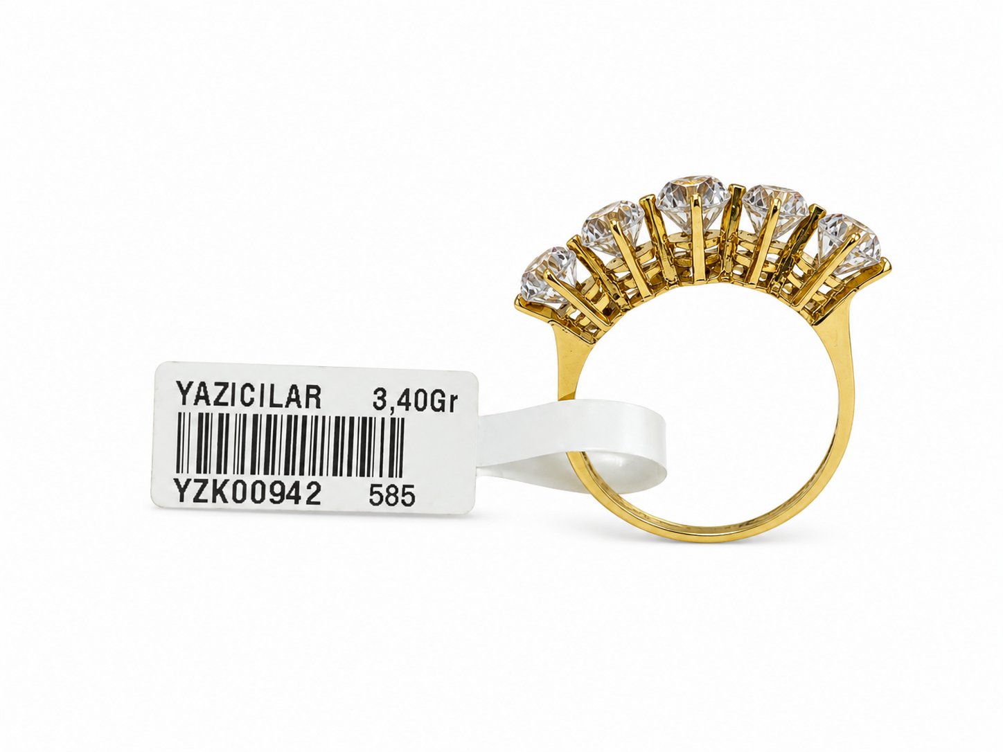 Yazıcılar 14 Ayar Altın Beştaş Taşlı Premium Kadın Yüzüğü 3,40 (942)