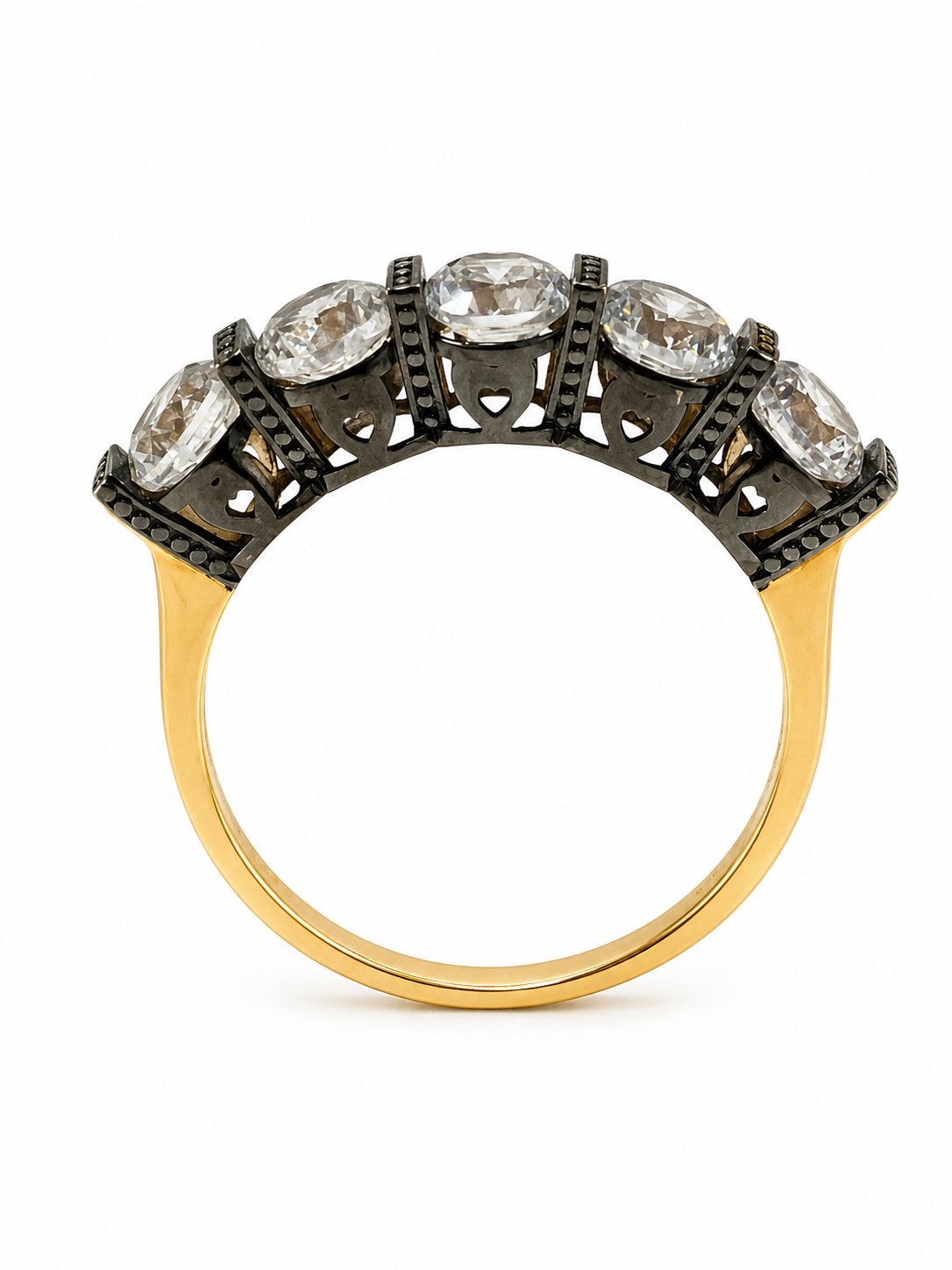 Yazıcılar 14 Ayar Altın Black Diamond Aura Modern Kadın Yüzüğü  3,23 GR ( 350)