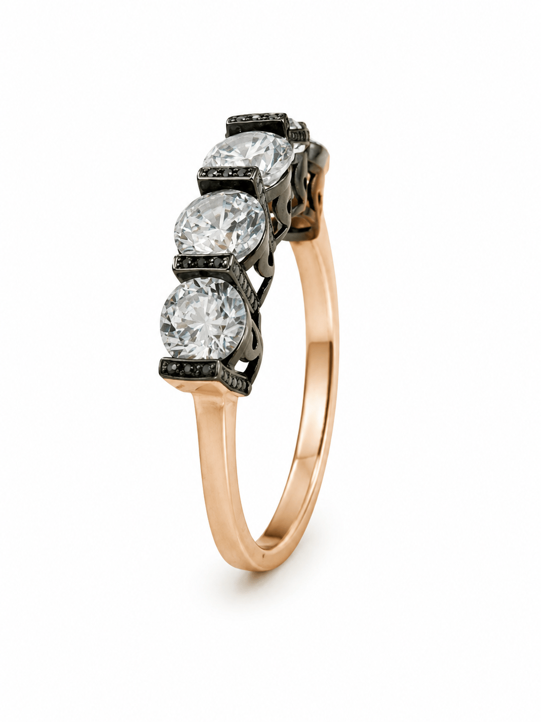 Yazıcılar 14 Ayar Altın Black Diamond Aura Modern Kadın Yüzüğü  3,23 GR ( 350)