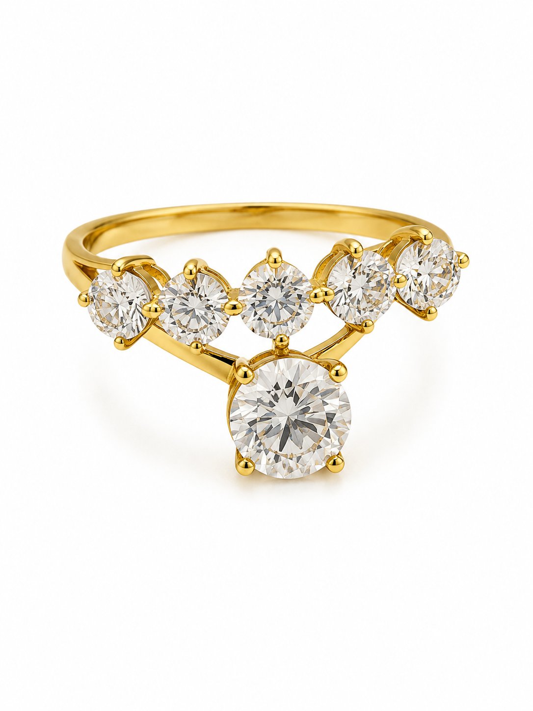 Yazıcılar 14 Ayar Altın Diamond Harmony Şık Tasarım Yüzük 3,60 GR ( 331)