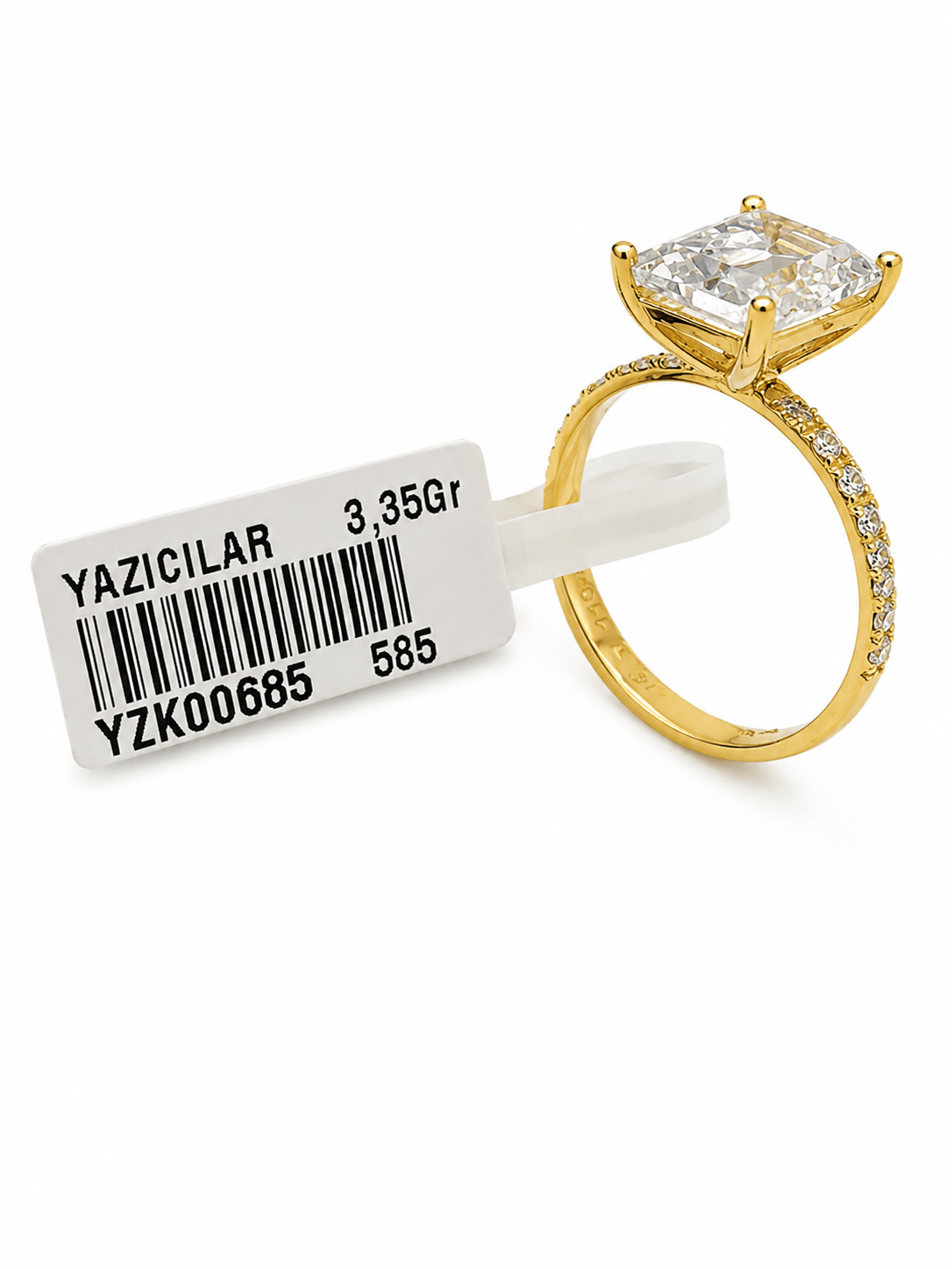 Yazıcılar 14 Ayar Altın Emerald Queen Tektaş Yüzük  3,35 GR (685)