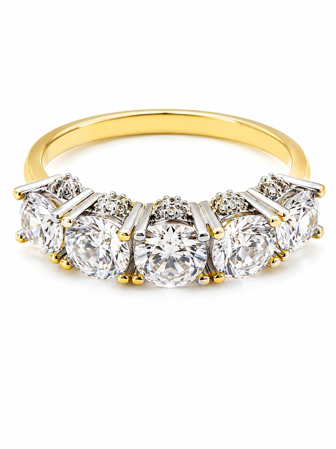 Yazıcılar 14 Ayar Altın Işıltılı Zirkon Taşlı Royal Ice Yüzük  3,54 GR (369)