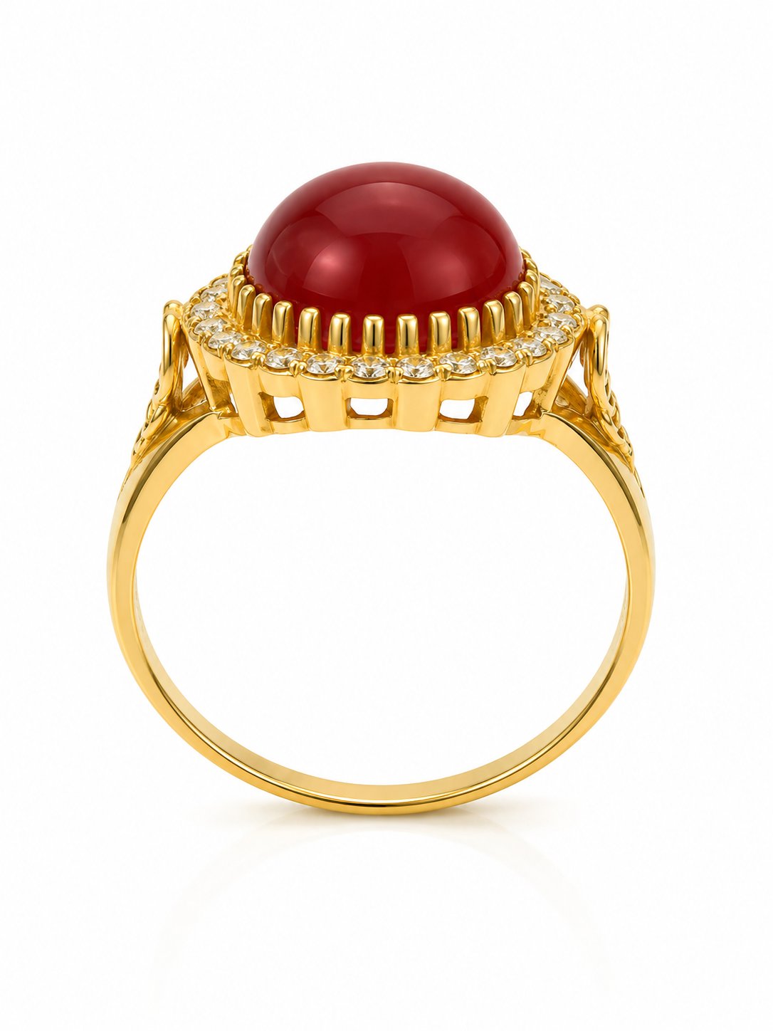 Yazıcılar 14 Ayar Altın Ruby Queen Zarif Yüzük  3,49 GR (898)
