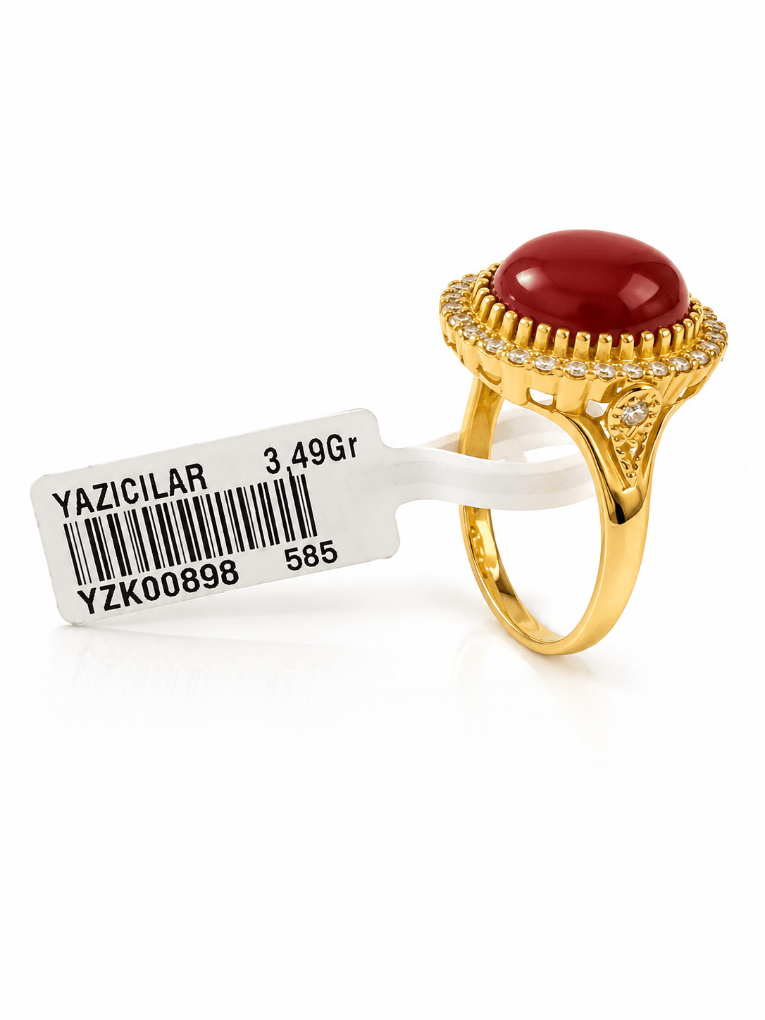 Yazıcılar 14 Ayar Altın Ruby Queen Zarif Yüzük  3,49 GR (898)