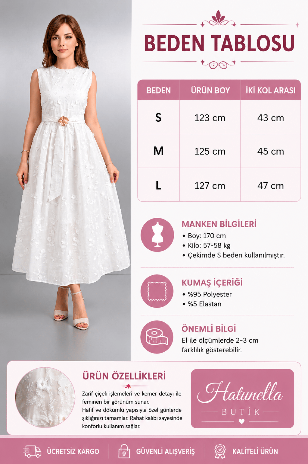 Çiçek Desenli Midi Elbise