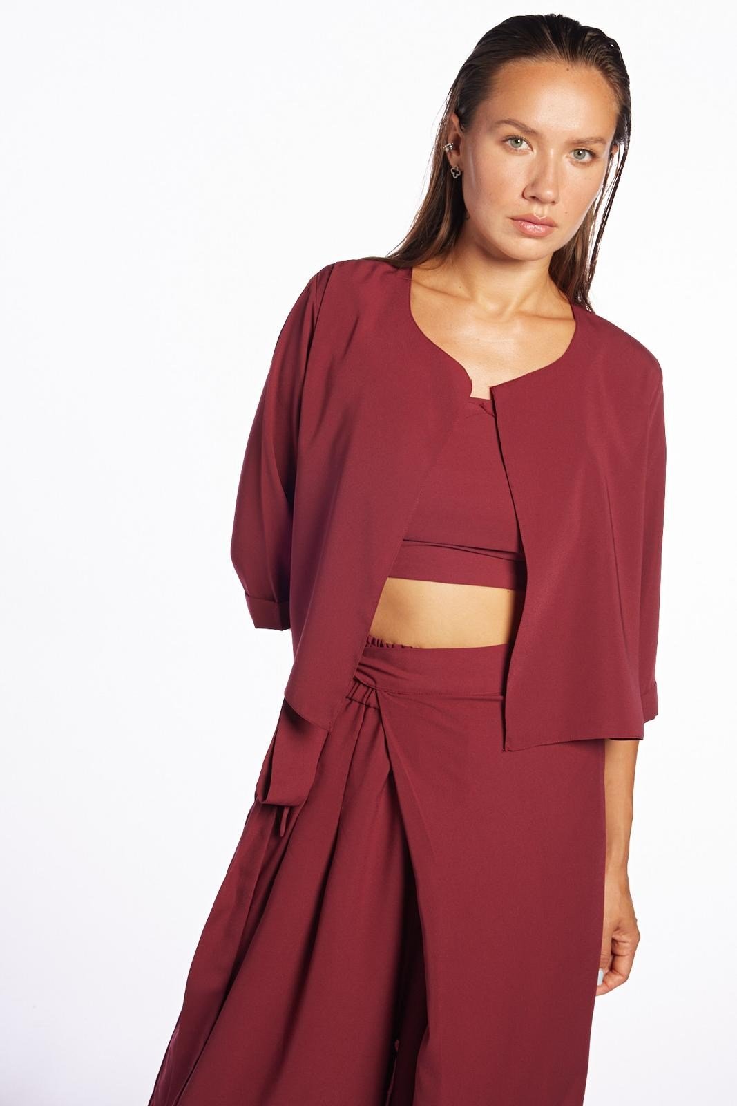 CO Bordo Crop Takım