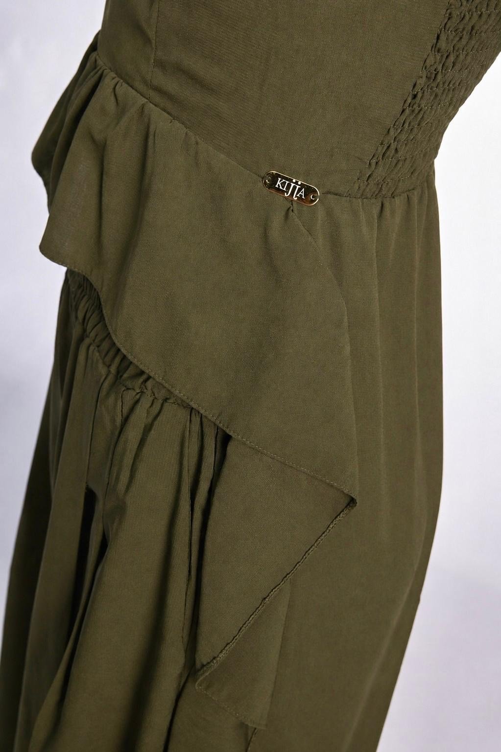 Virginia Haki Crop Elbise