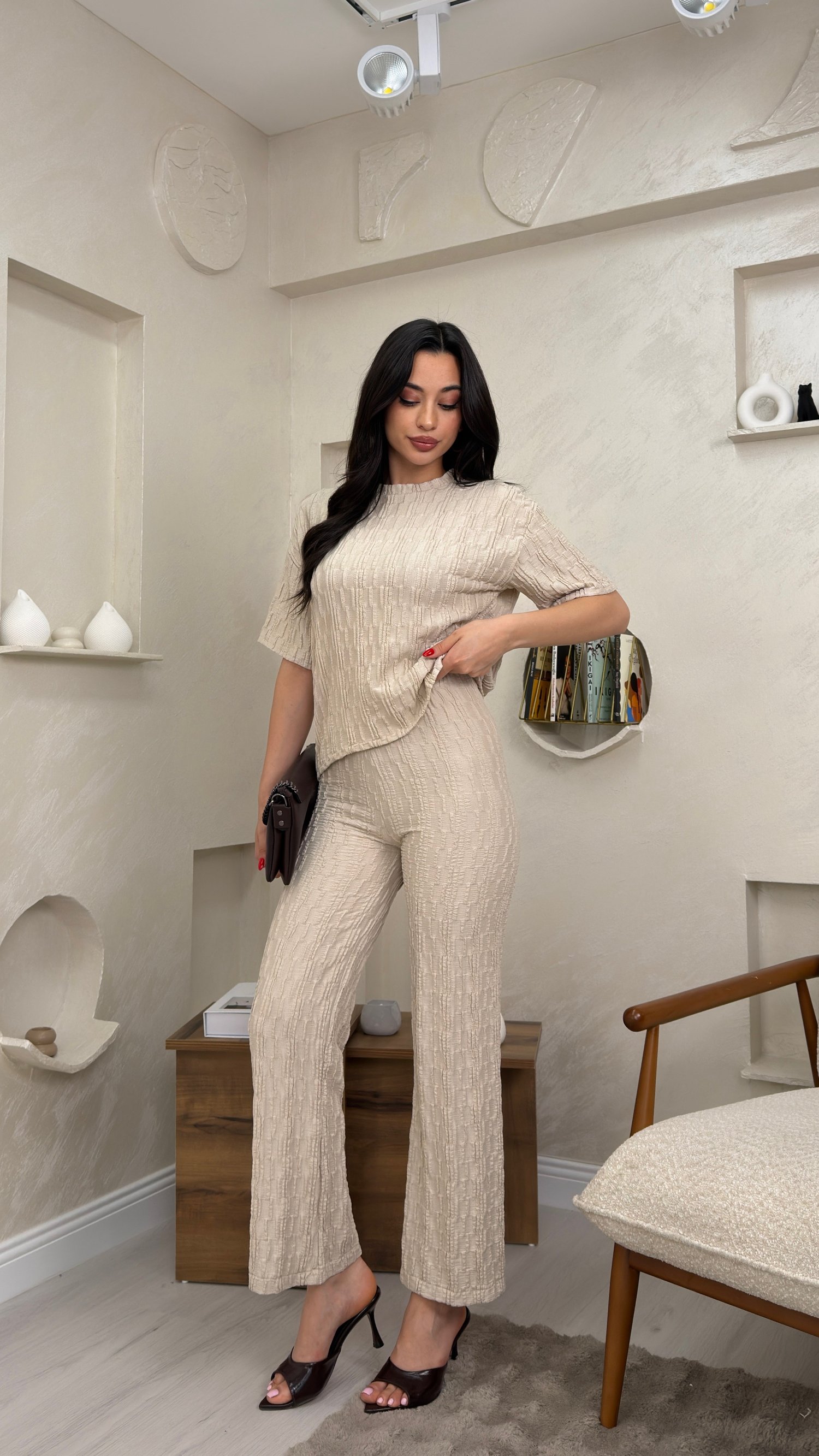 BÜRÜMCÜK ÖZEL TASARIM KUMAŞ TAKIM- BEJ