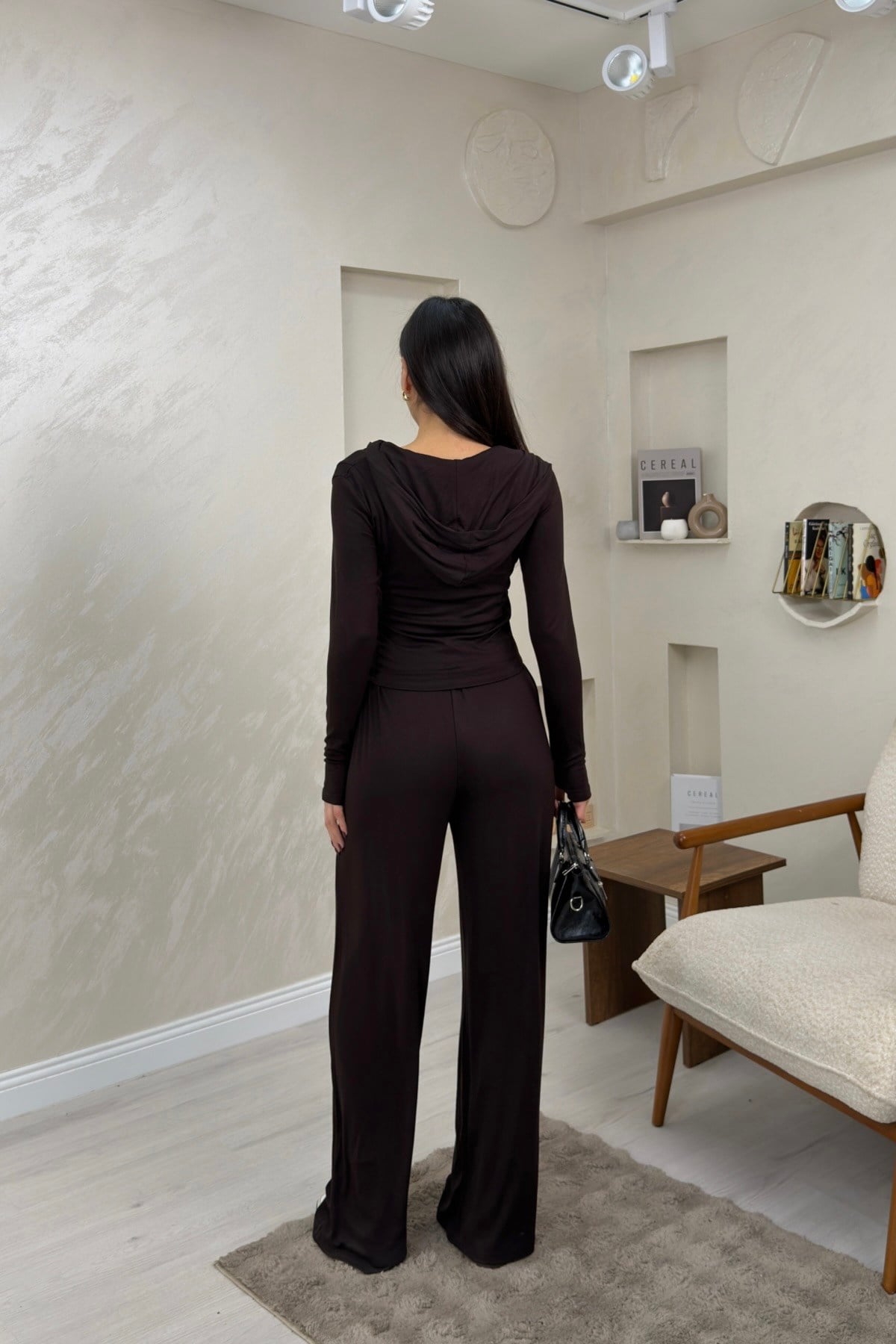 Harper Kahve Renkli Hırka Atlet Pantolon Alt - Üst Takım | miraylawear