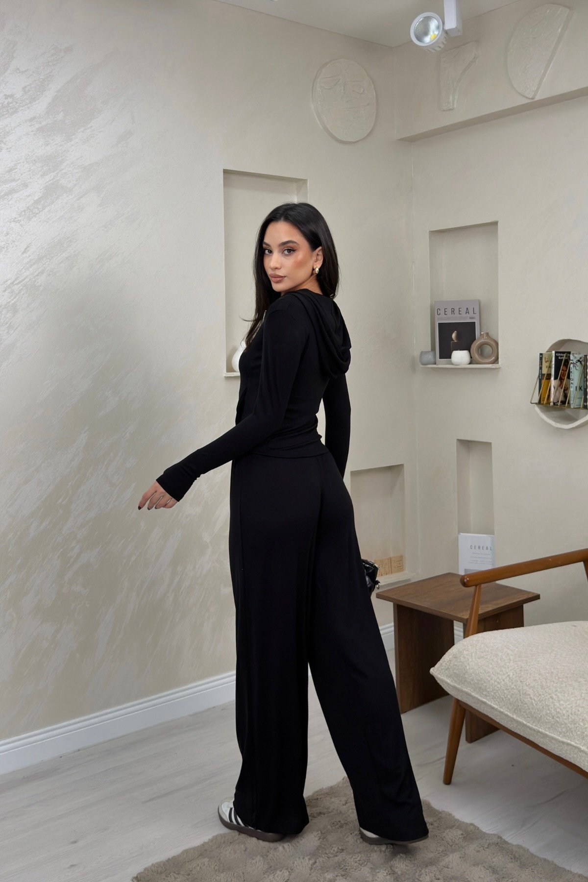 Harper Siyah Renkli Hırka Atlet Pantolon Alt - Üst Takım | miraylawear