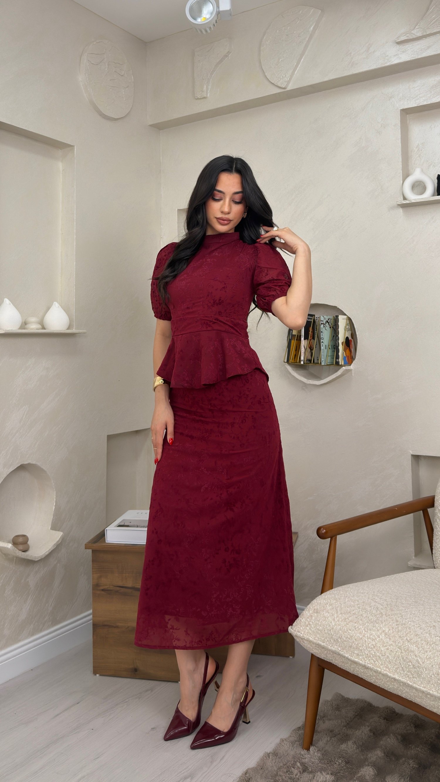 LENORA BORDO RENKLİ KADN ALT - ÜST TAKIM