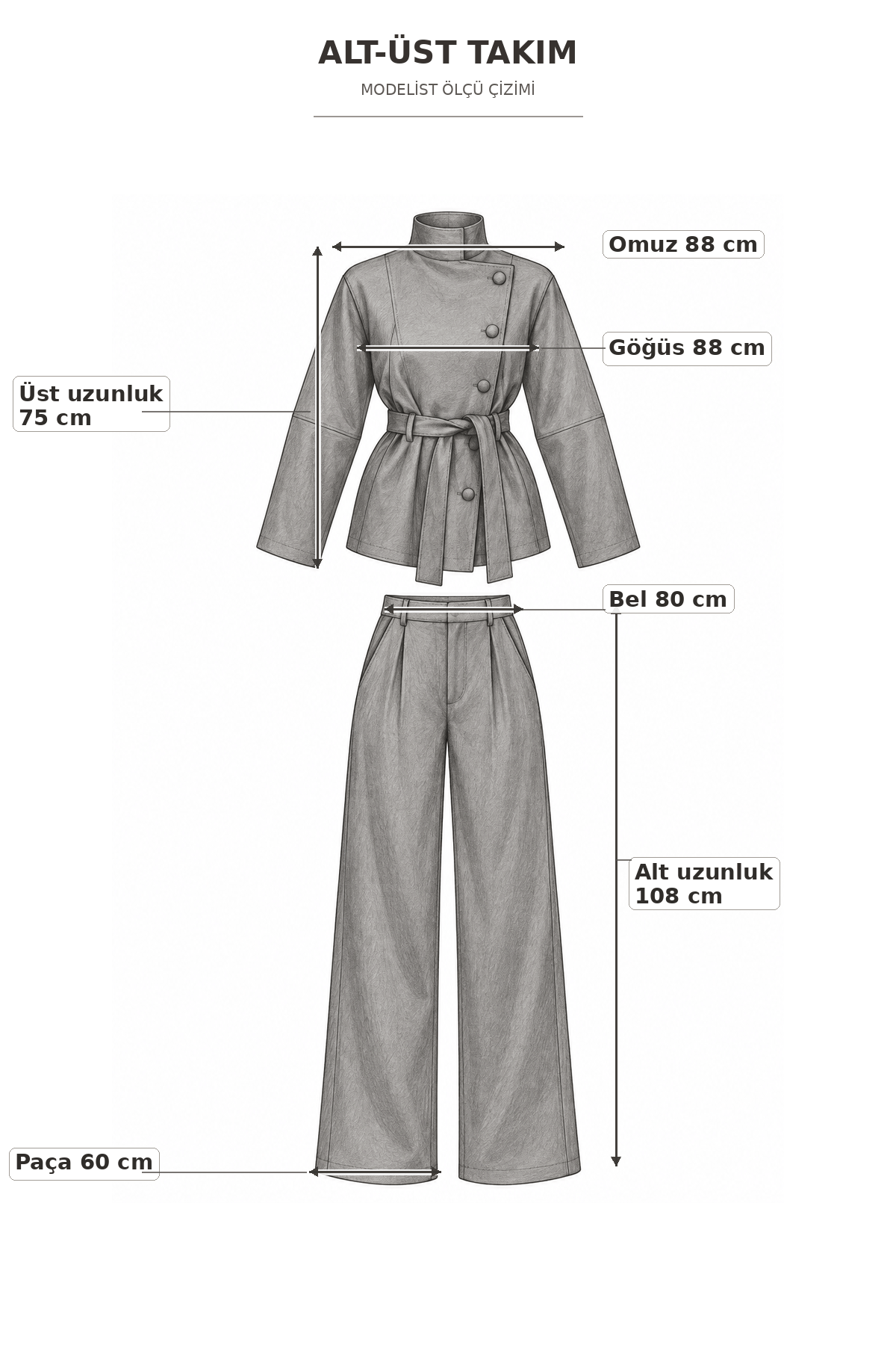 Ruby Siyah Renkli Kuşaklı Ceket Pantolon Kadın Takım | miraylawear