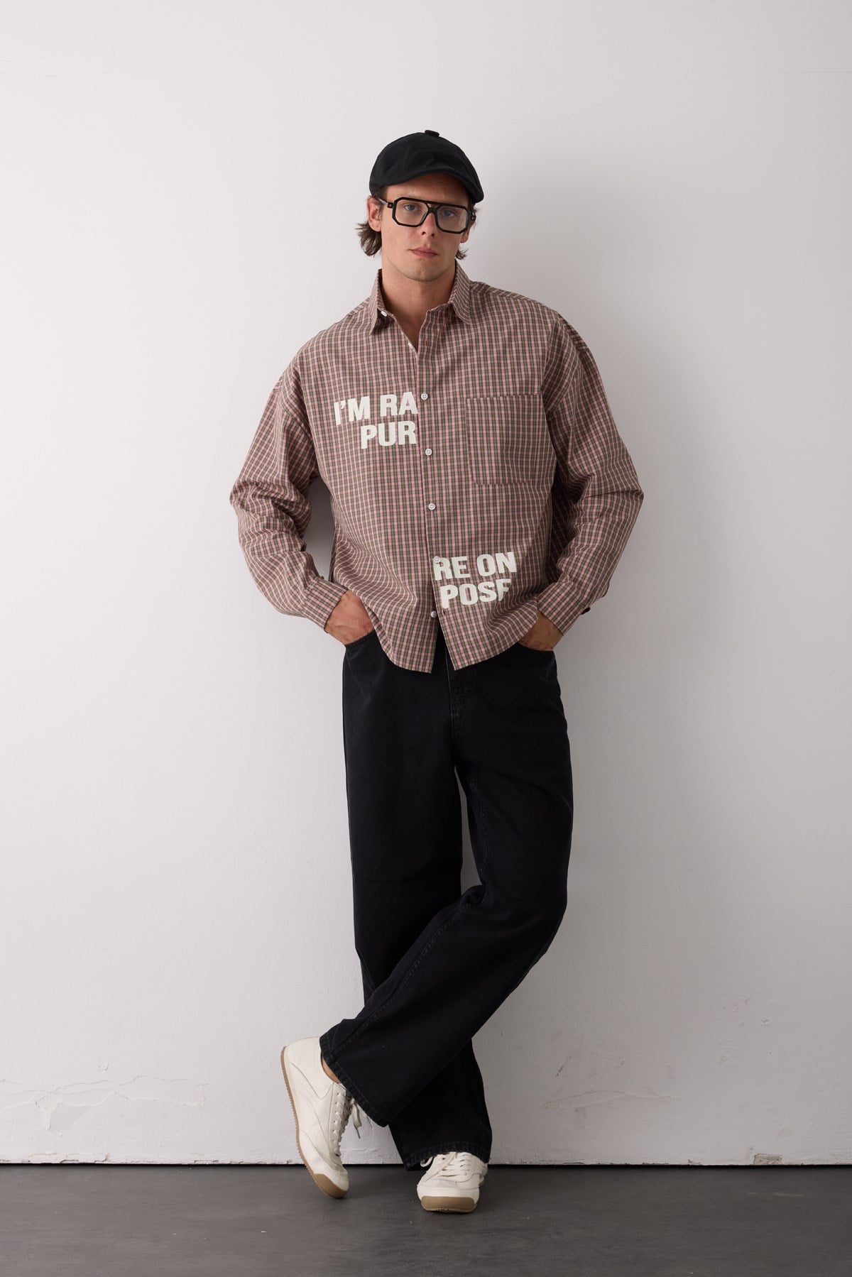 Rare On Purpose Gömlek Pembe-Haki