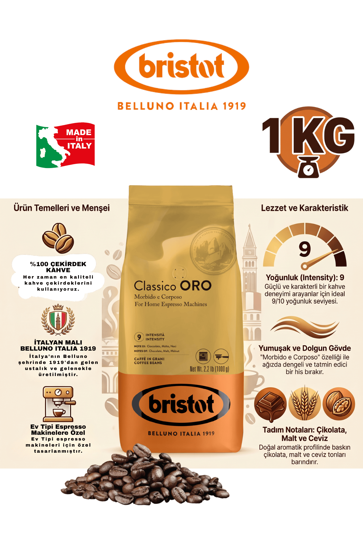 Classico Oro 1 Kg Çekirdek Kahve