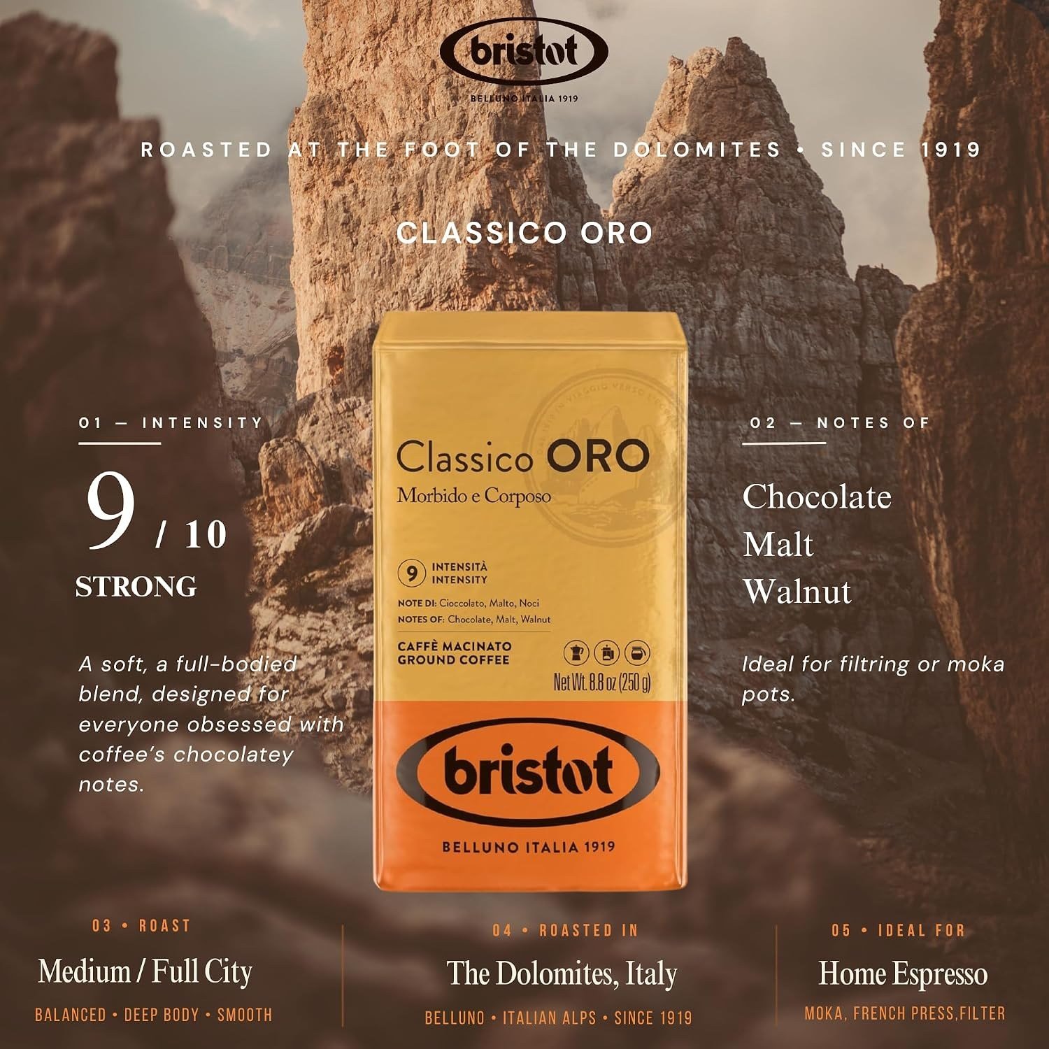 Classico Oro Öğütülmüş Kahve - Filtre Kahve,  French Press, Moka Pot - - 250 gr