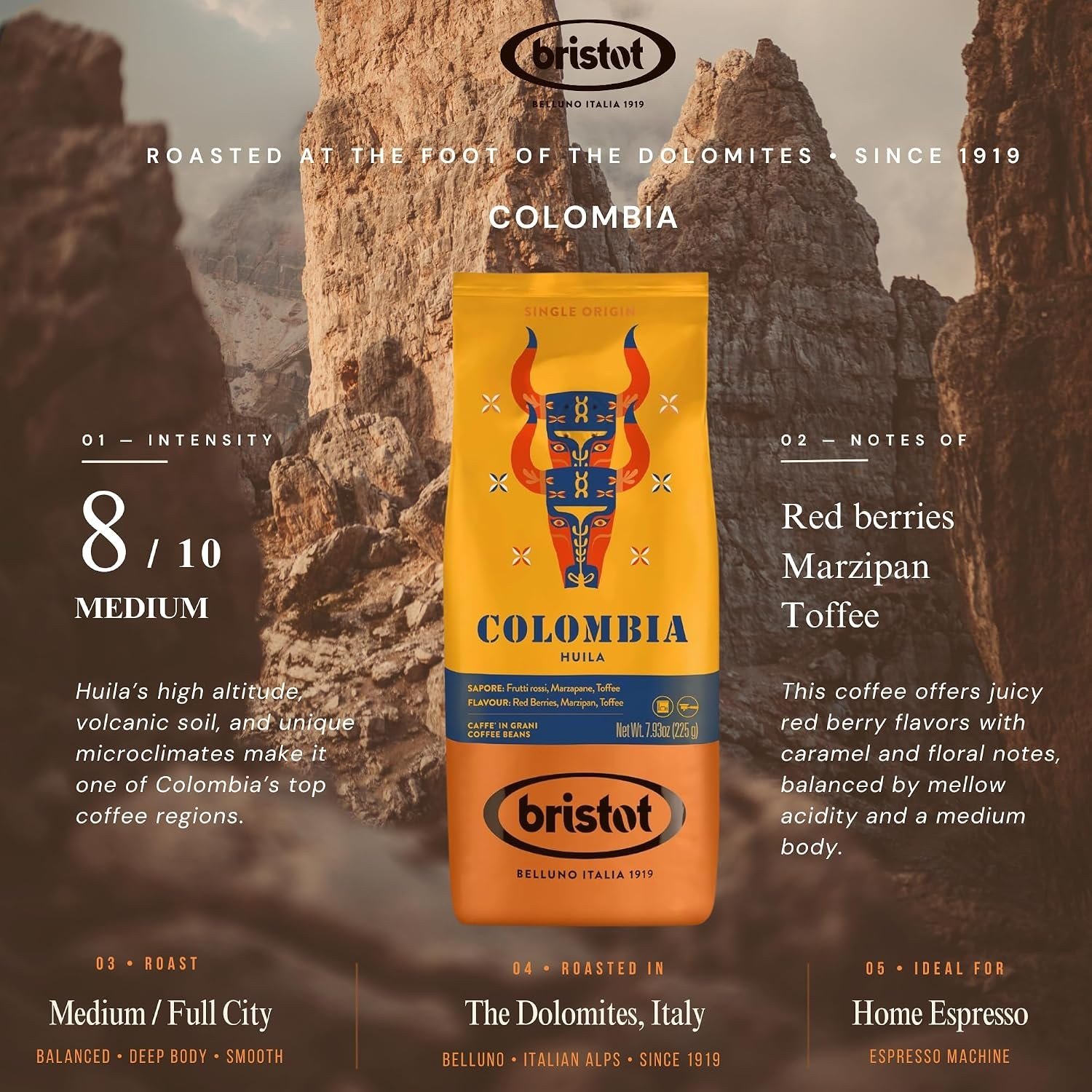 Colombia Huila 225 Gr Çekirdek Kahve