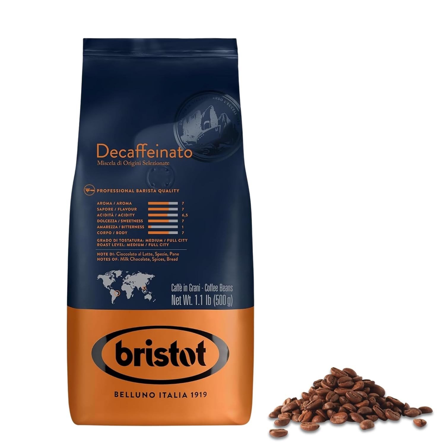 Decaffeinato 500 Gr Kafeinsiz Çekirdek Kahve