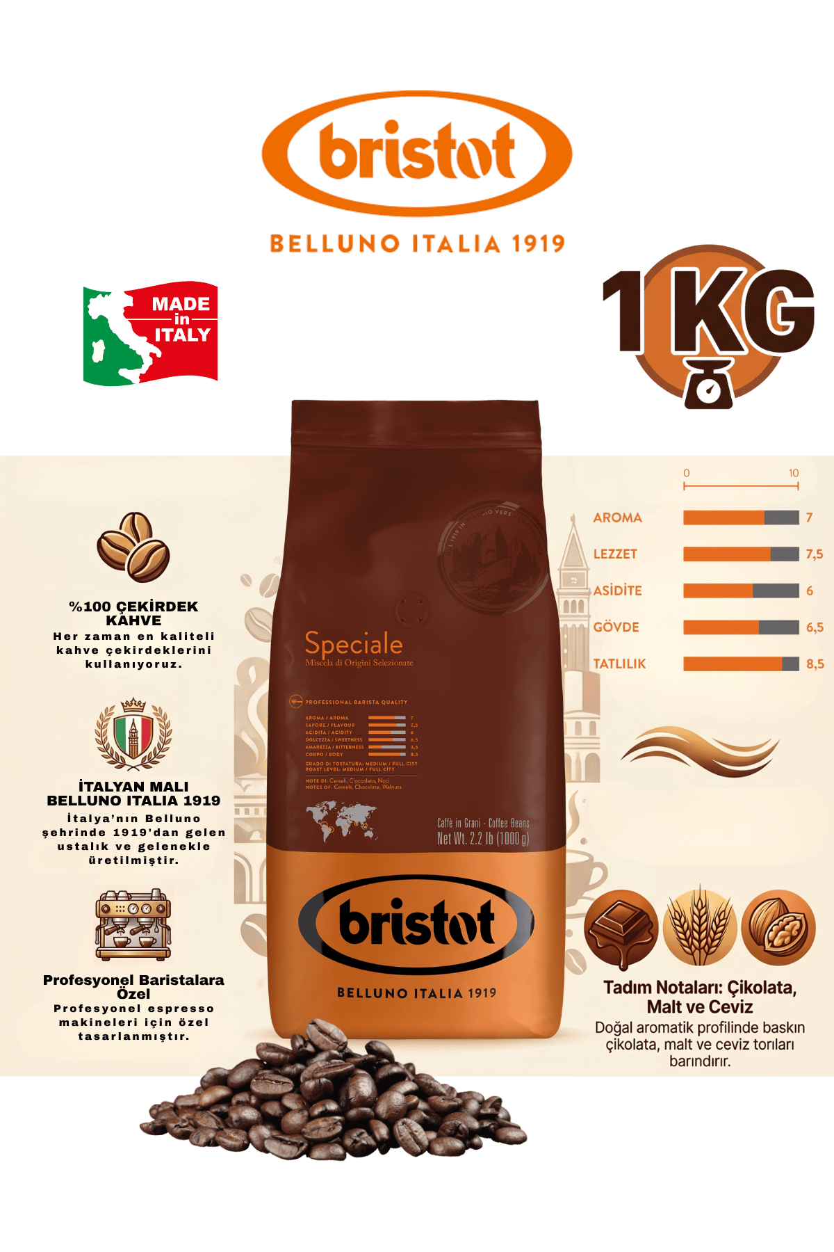 Speciale 1 kg Çekirdek Kahve