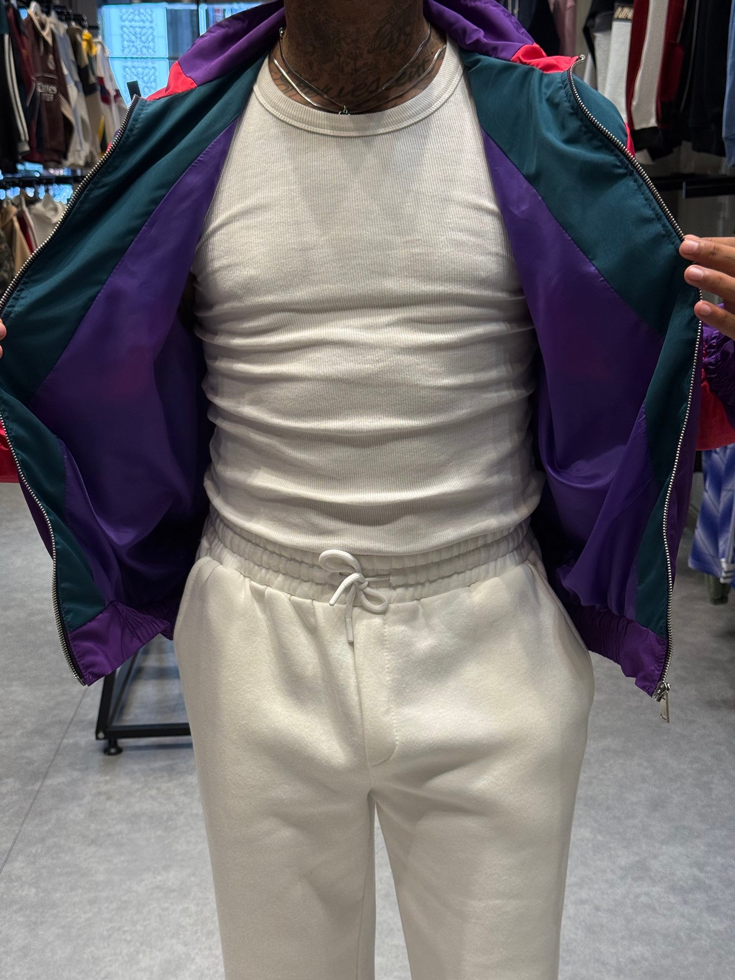 80'ler Model Erkek Oversize Retro Renk Bloklu Fermuarlı Paraşüt Ceket – Ön Sipariş