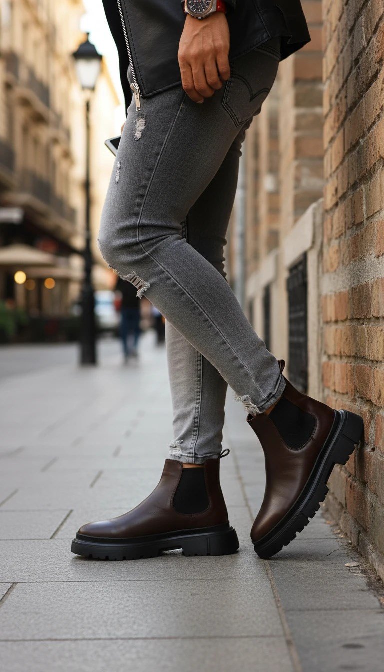 Agustin Model Hakiki Natural Deri Eva Taban Chelsea Bot - KAHVERENGİ