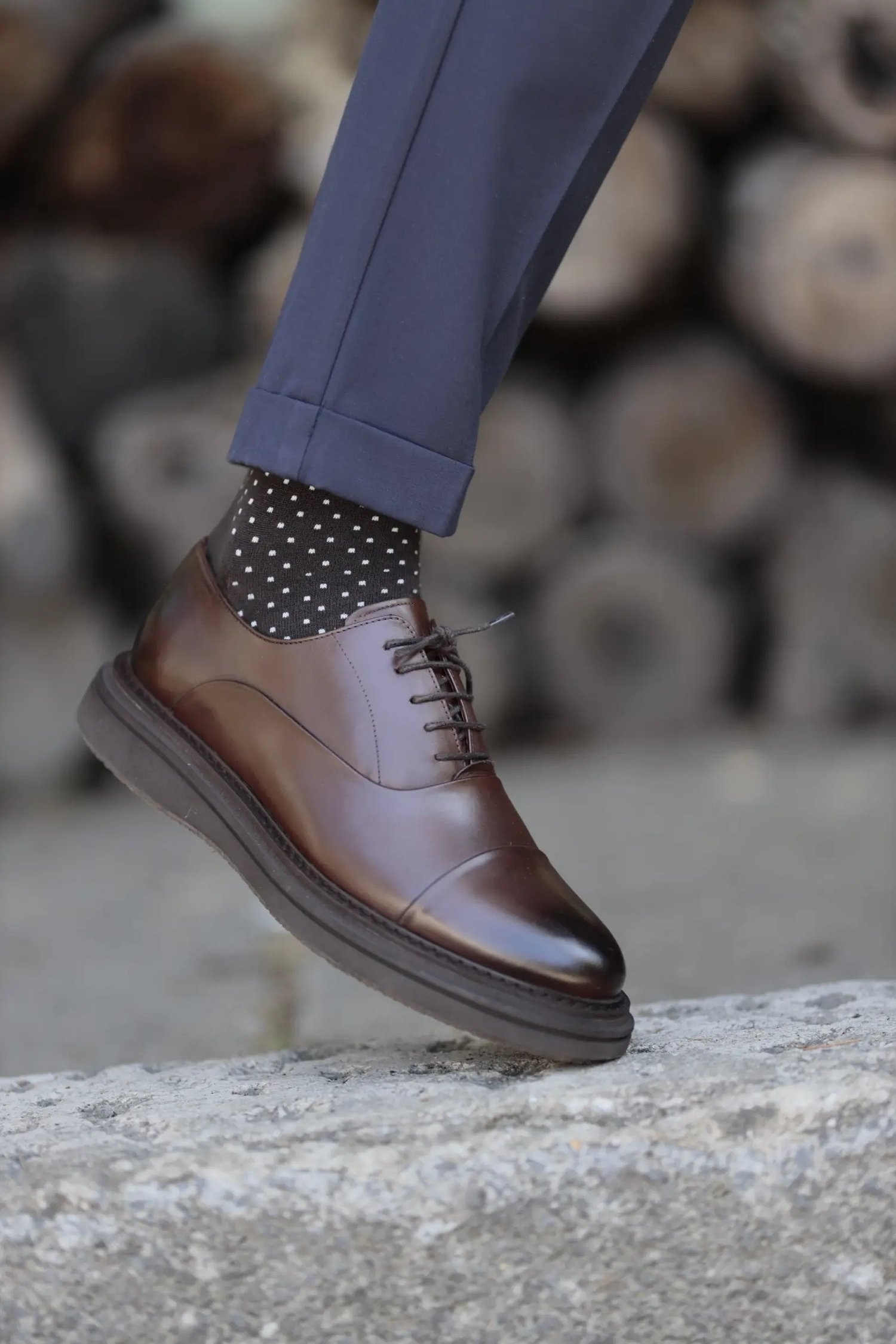 Alberto Model Hakiki Natural Deri Eva Taban Casual Ayakkabı - KAHVERENGİ