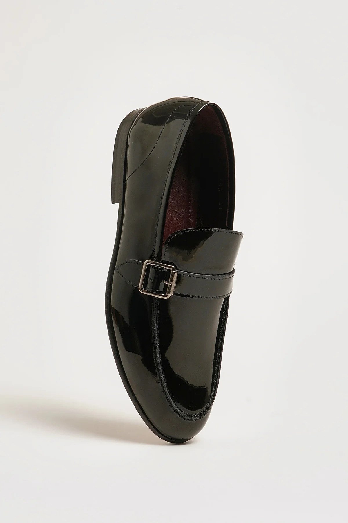 Alex Model Hakiki Natural Deri Kösele Taban Loafer Ayakkabı - SİYAH